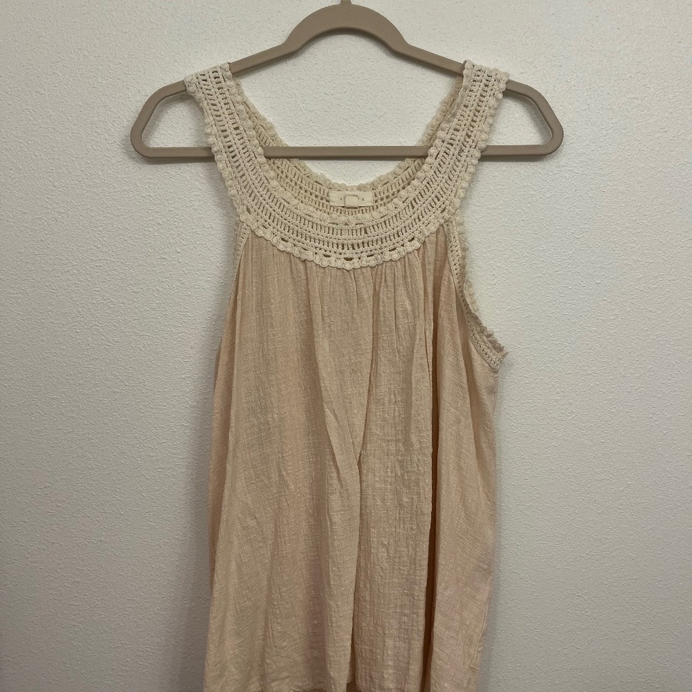 Adiva Cream Crochet Tank Top